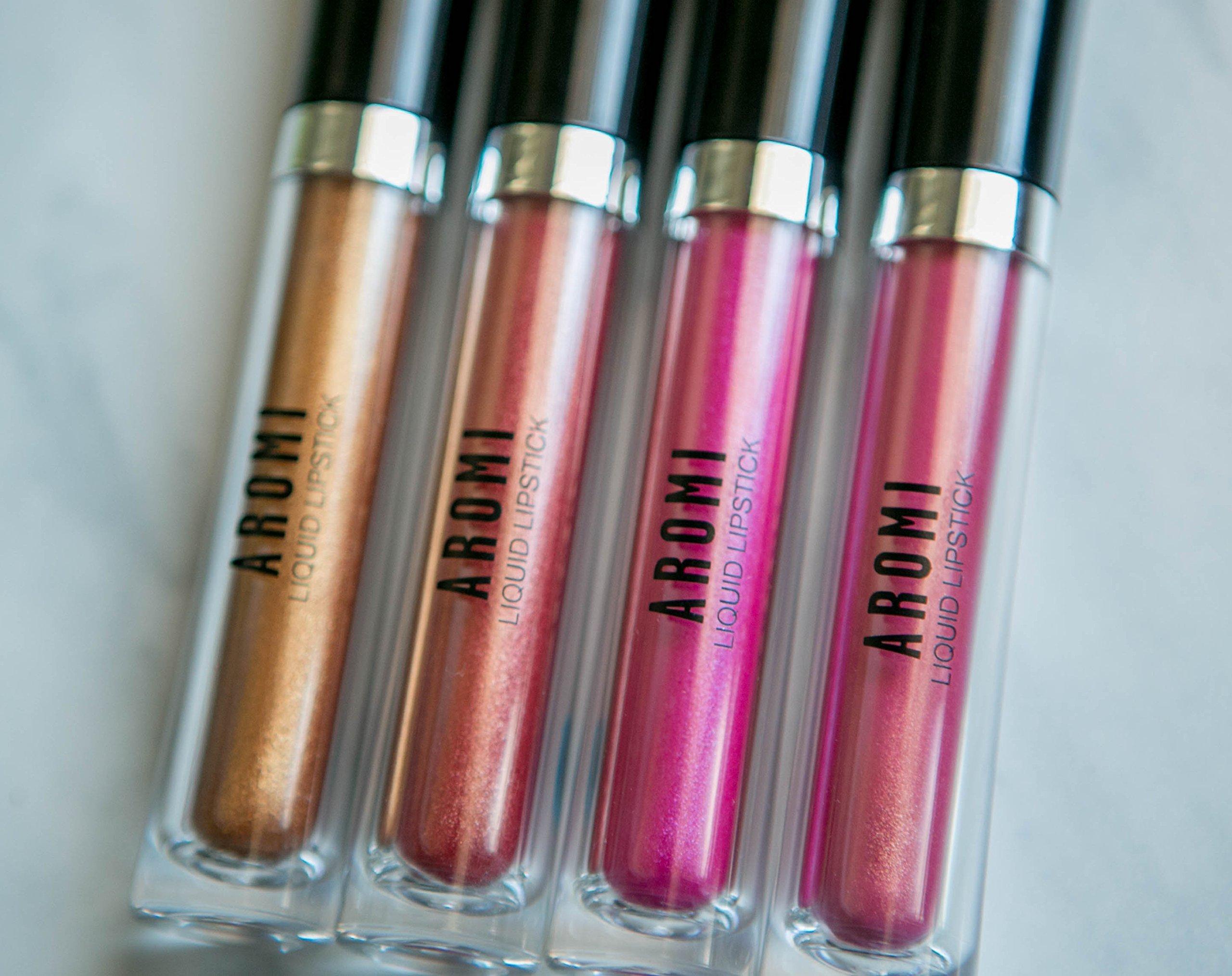 Aromi Aromi Copper Metallic Liquid Lipstick, Rosy Bronze Lip Color with Glittery Finish, Long-lasting Makeup, Vegan and Cruelty-free, Handmade (Copper Bliss)