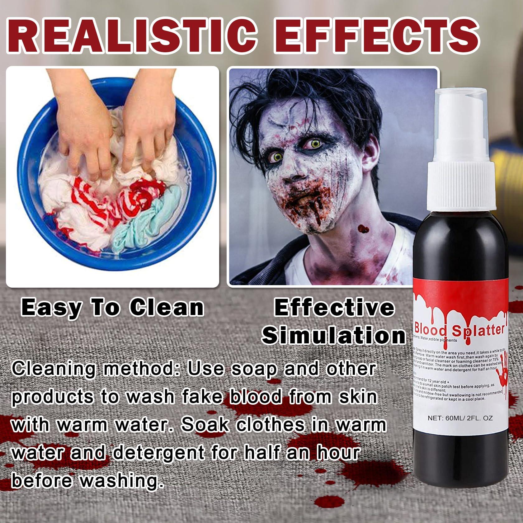 LZXLUKGIR LZXLUKGIR Halloween Fake Blood Spray,Washable Fake Blood for Clothes Face,Realistic Fake Blood Makeup for Halloween Fake Blood Sfx Makeup Zombie Vampire Makeup,Vegan Cruelty-free