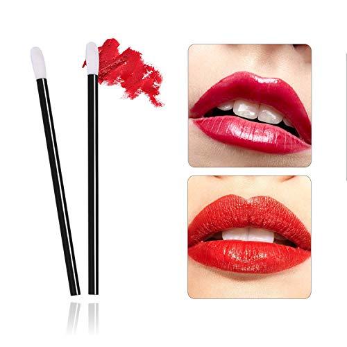 Aooba Disposable Lip Brushes Lipstick Gloss Wands Applicator Makeup Tool Kits(Black) (200 Pieces)