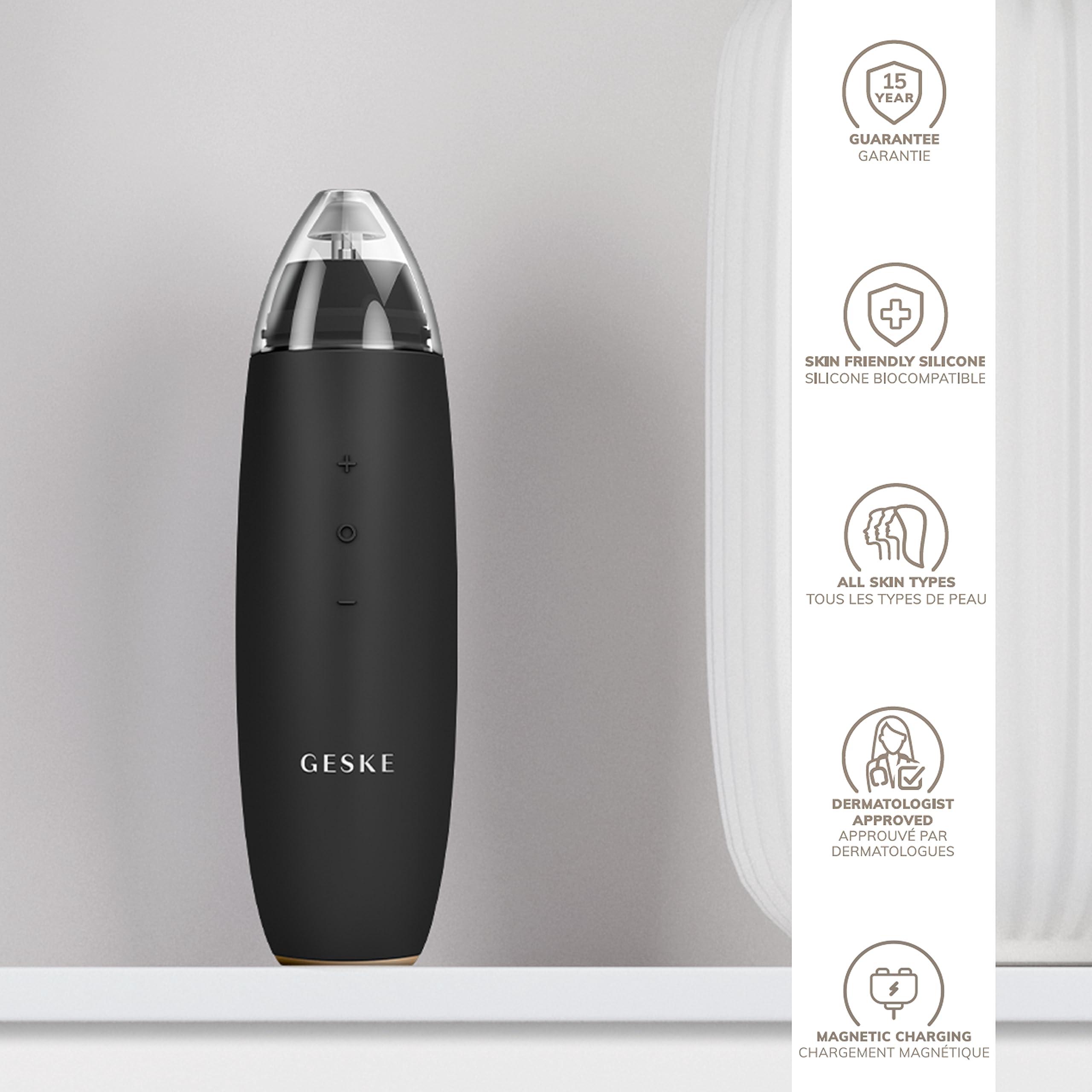 GESKE GESKE SmartAppGuided MicroDermabrasion Blackhead Remover | 7 in 1 | Blackhead Remover | Electric Pore Cleaner | Innovative Vacuum Cup | Beauty Tool | Skin Cleansing Device | Skincare Device