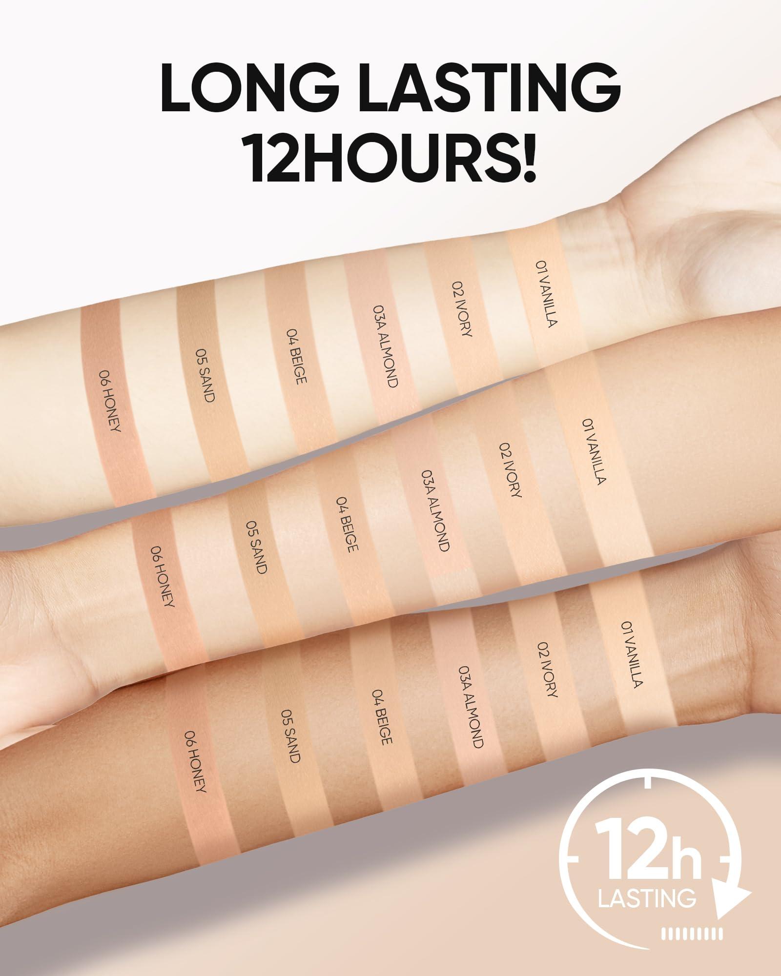 SKINTIFIC SKINTIFIC Cushion Foundation | Cover All Perfect Air Cushion | SPF 35 PA++++ | Oil-Control Waterproof Fondation Sweatproof Matte Finish Poreless Foundation Flawless BB Cream CC Cushion Makeup