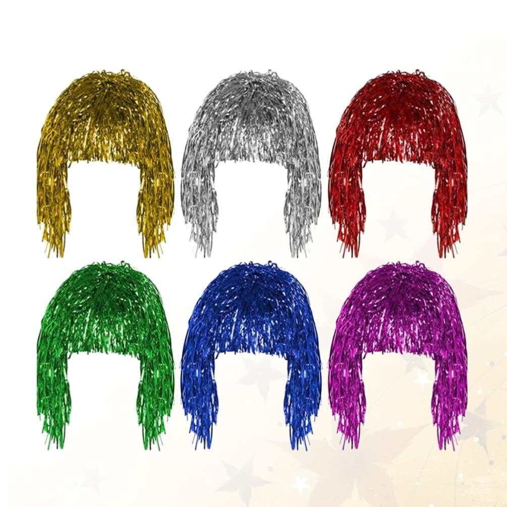 BESPORTBLE BESPORTBLE 12pcs Foil Tinsel Wig Metallic Shiny Party Wig Metallic Cosplay Supply