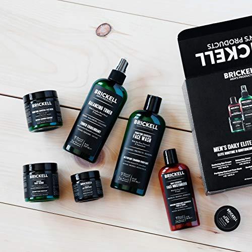 Brickell Men's Products Brickell Men's Daily Elite Face Care Routine II, Toner, Charcoal Facial Wash, Face Scrub, Anti-Aging Night Cream, Eye Cream, Charcoal Mask and Moisturizer, Natural and Organic, Scented