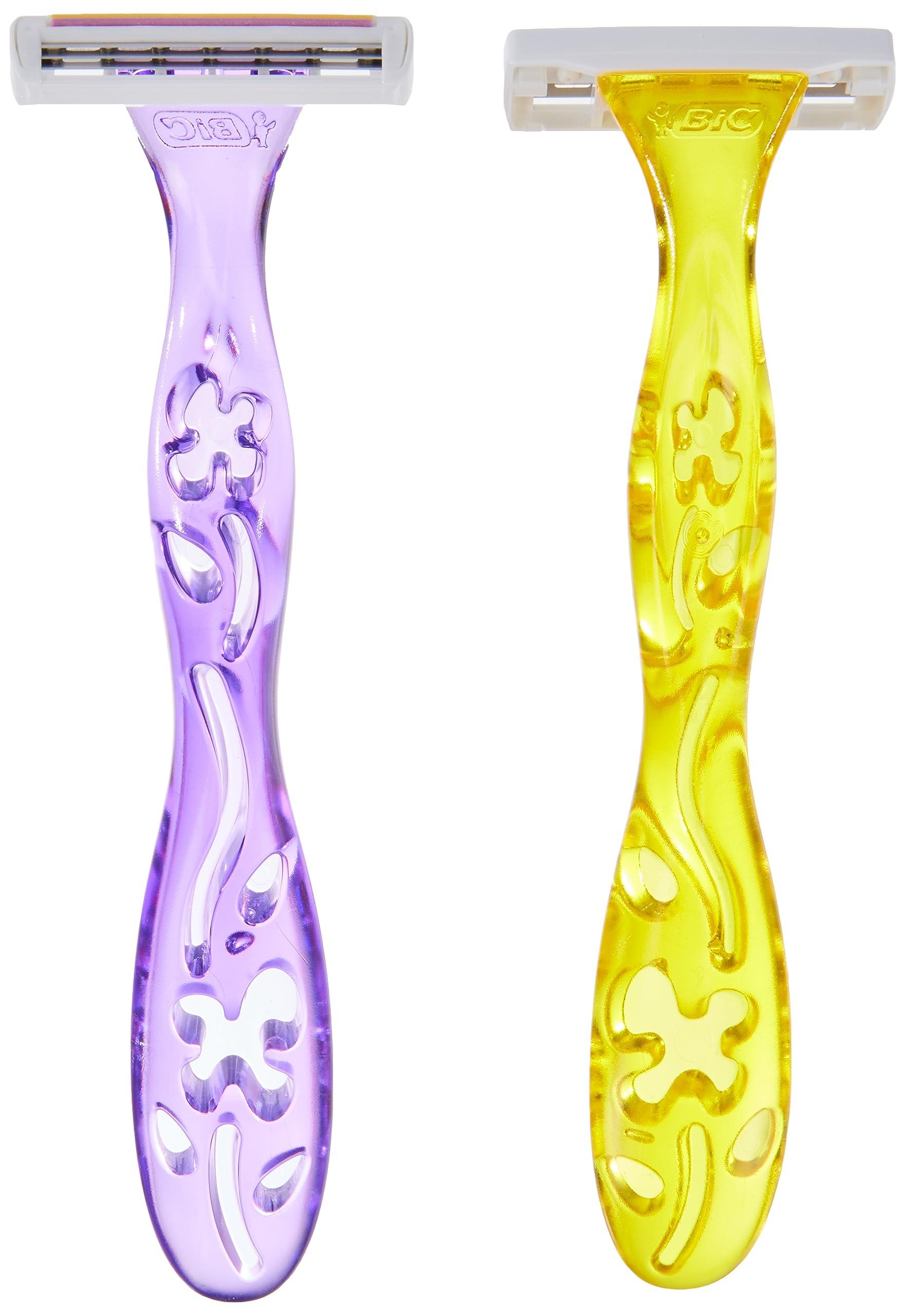 BIC BIC Miss Soleil disposable razors for women, 3 x 4 pack of disposable razors with 3 blades each, with vitamin E for a gentle shave, special edition