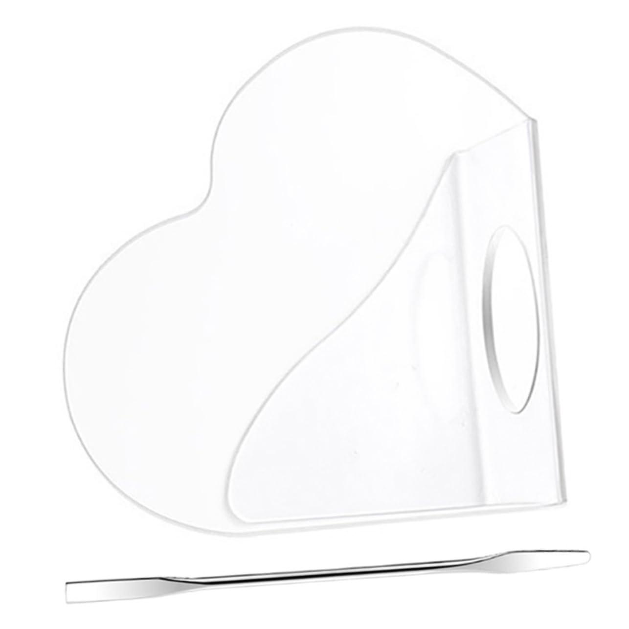 Beaupretty Beaupretty 3 Sets Heart Makeup Mixing Palette Art Nail Palette Foundation Blending Palette Acrylic Makeup Mixing Palette with Spatulas Makeup Mixing Tray