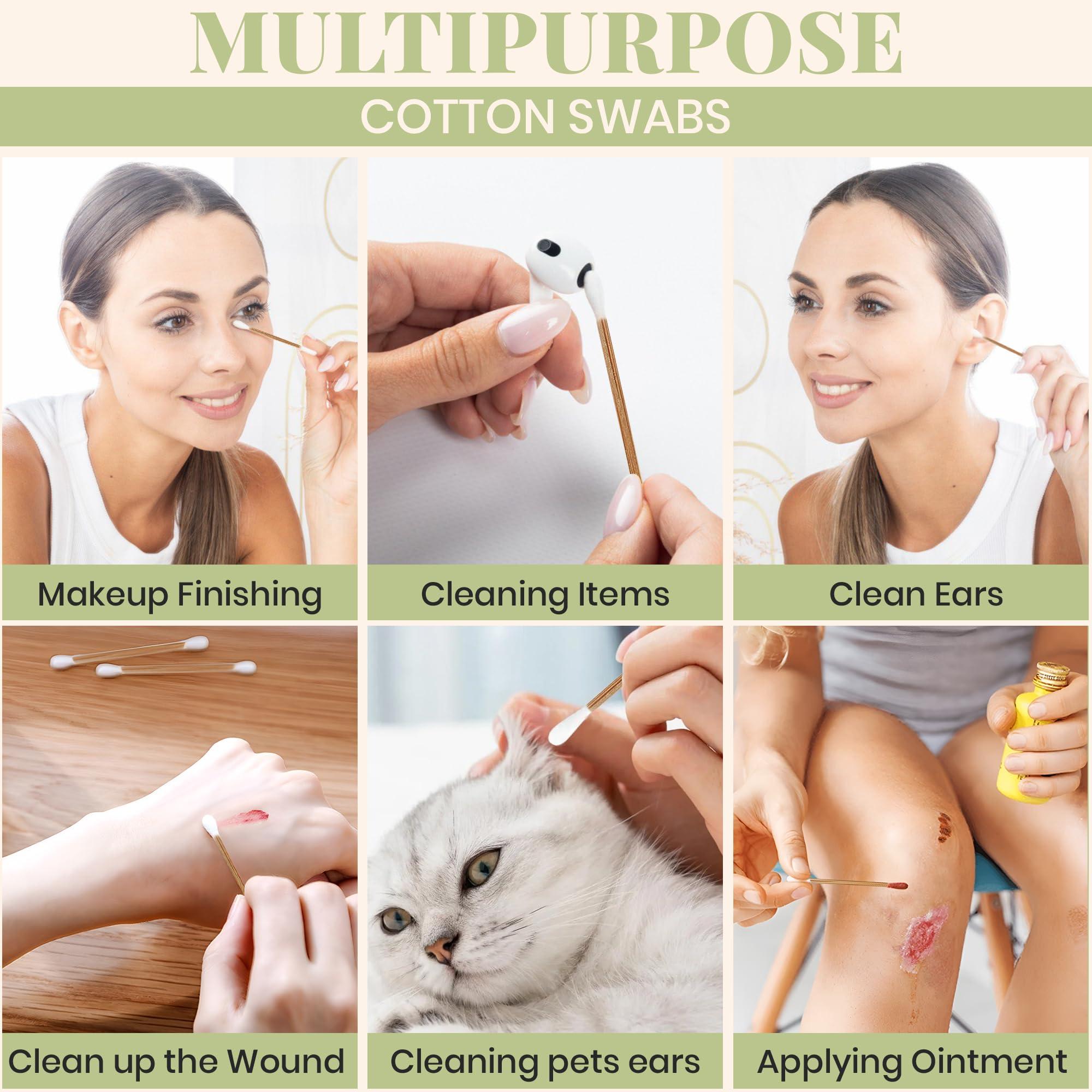 Beautiful Mind Beautiful Mind Bamboo Cotton Swabs for Ears  500 Pack  Qtips with Carbonized Bamboo for Durability  Eco-Friendly, Biodegradable & Vegan  100% Organic Cotton Ear Swabs for Makeup