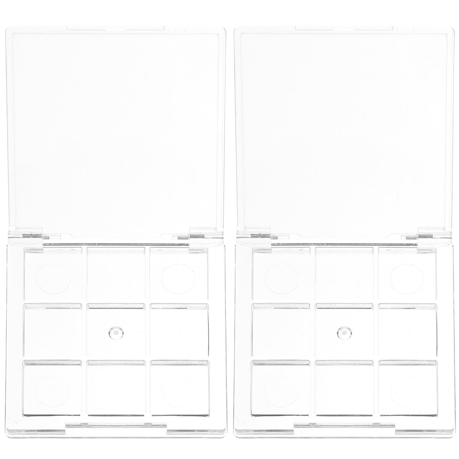 Healifty Healifty 2pcs Empty Lipstick Palette 9 Grids Diy Eyeshadow Powder Blush Lipstick Palette Empty Highlighters Container for Women