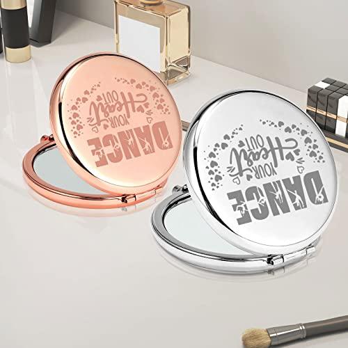 PLITI PLITI Dance Compact Mirror Dancer Gift Dance Teacher Appreciation Gift Dance Your Heart Out Inspirational Pocket Mirror (Dance Heart Out CMrg)