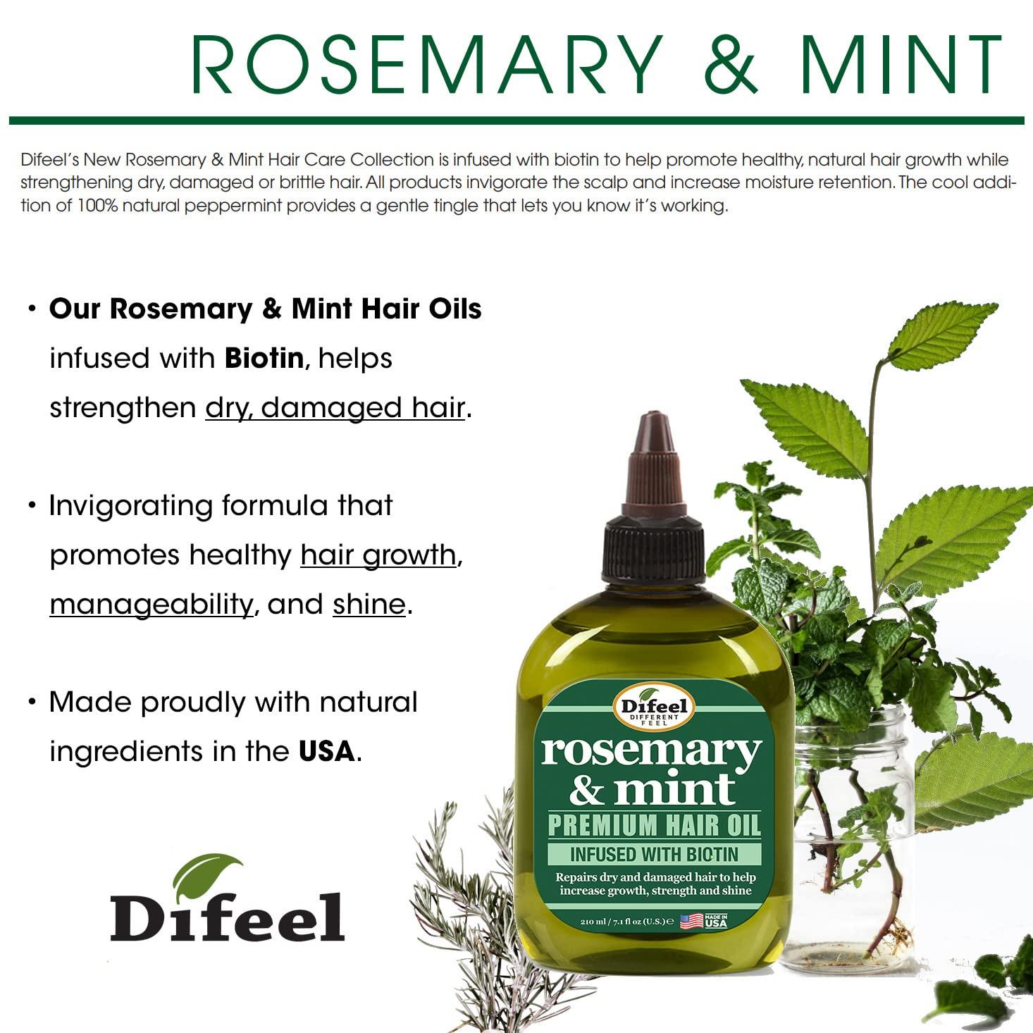 Difeel Difeel Rosemary and Mint Premium Hair Oil with Biotin 7.1 oz. - Natural Rosemary Oil for Hair Growth & Biotin