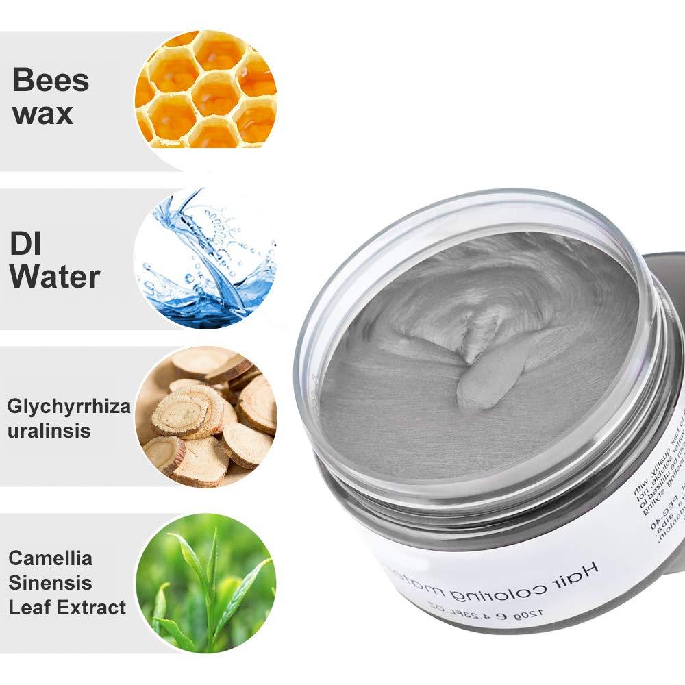 Acosexy YHMWAX Fashion Silver Gray Hair Wax Pomade - Colorful Disposable Natural Hair Styling Gel for Party, Cosplay, Masquerade