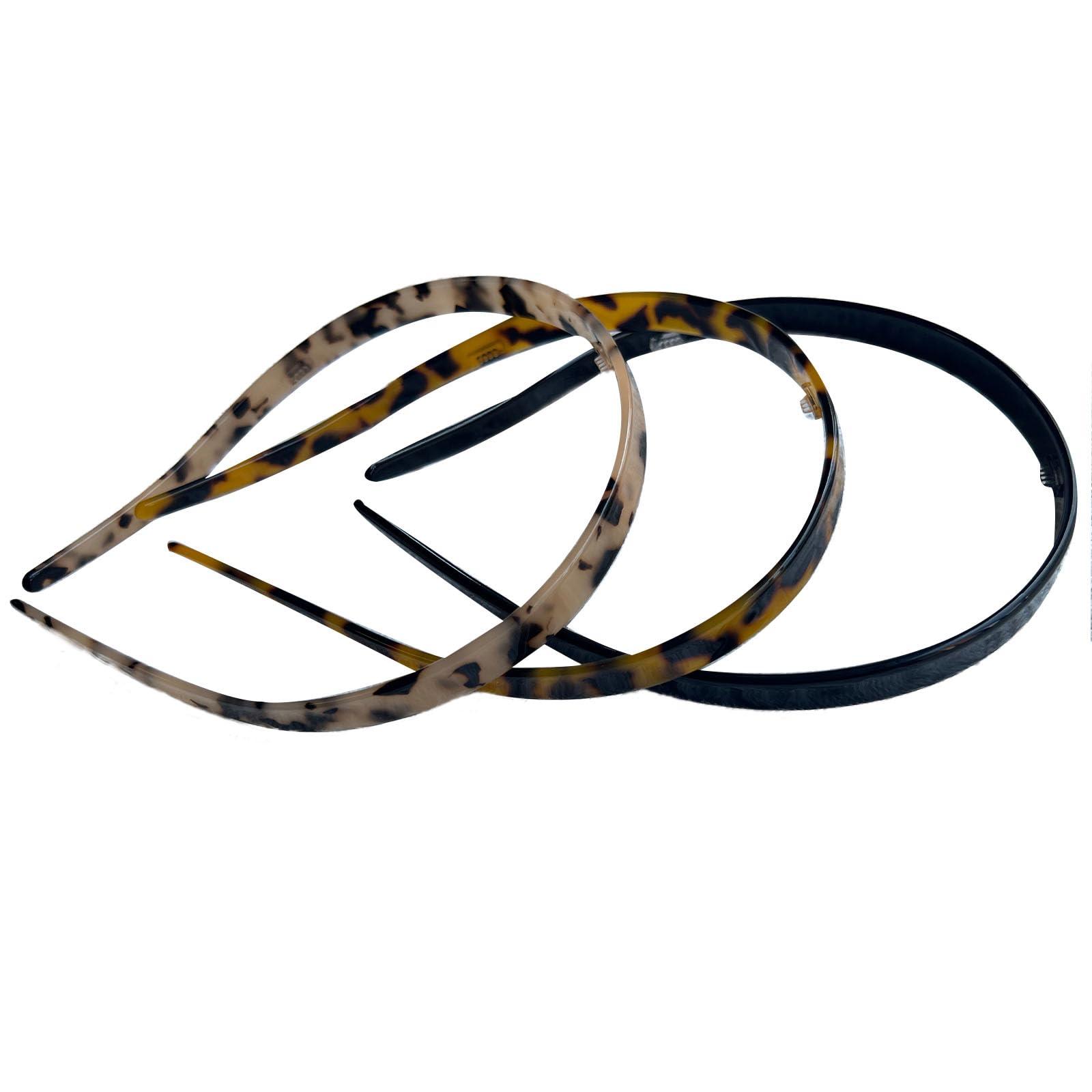 KOVOLITU KOVOLITU 3 Pack Eyewear Headbands Comfortable Plain Headbands for Women Headband Designed for Eyewear Fashion Skinny Headbands(Black,Tortoise,Amber)