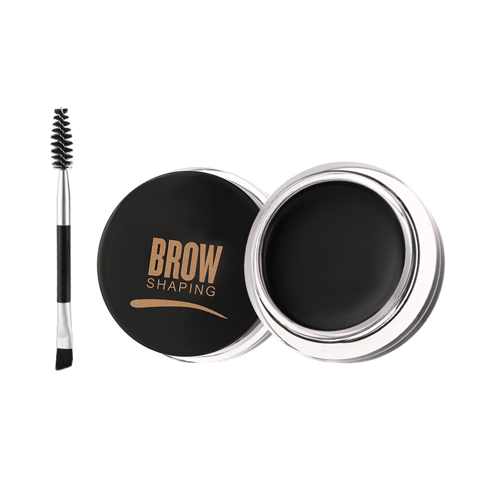 IONSGAKO Eyebrow Pomade Brow Gel Pomade,Long Lasting Waterproof and Enhancers Eyebrow Soft Smooth,Eyebrow Makeup Gel with Eyebrow Brush for Girls and Women-Black