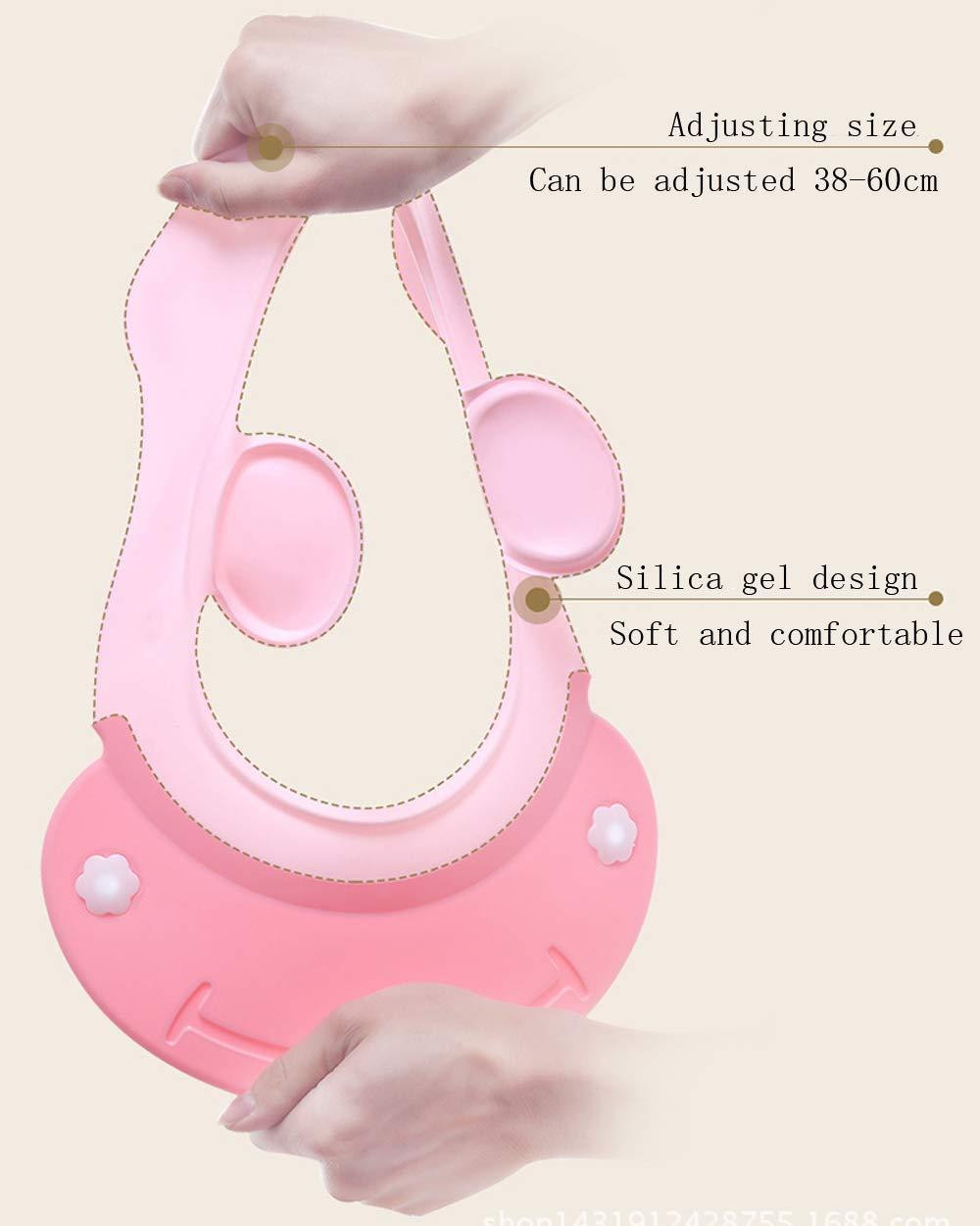 AMTOOCH Children Bath Shower Cap wash Shampoo Visor Shield hat Prevent Water Entering The Eyes and Ears Bathing tub Head Hair Rinser Protection Kids Toddler B