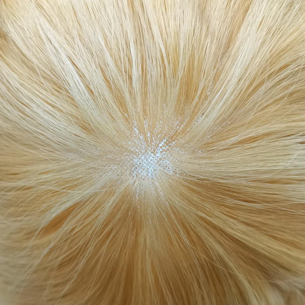 Curve Hair Curve Hair Toupee for Men Human Hair Replacement System Fine Mono Mens Toupee Hair Piece Unit Durable Poly Skin Monofilament Wigs for Men (#22R, 6\'\'X8\'\')