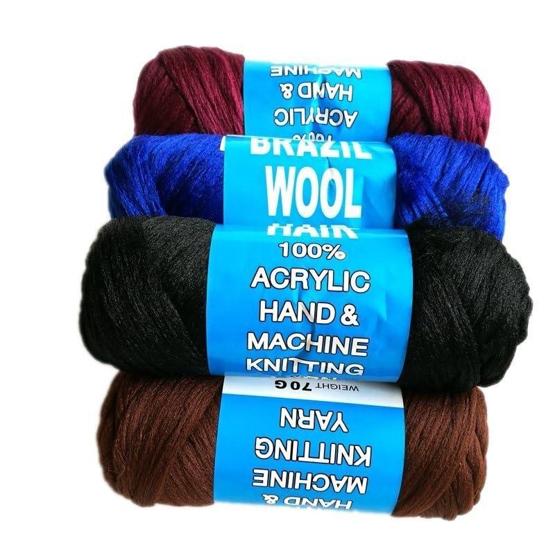 HUFFA HUFFA 14 Bundles 70g Per Bundle Brazilian Wool Hair Low Temperature Flame Retardant Synthetic Fiber for Braiding(Blue)