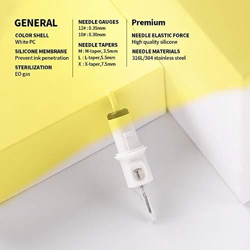 Hawink Hawink Tattoo Cartridge Needles #10 Bugpin 7 Curved/Round Magnum M-Taper 20PCS with Membrane Professional Disposable EN05S-20-1007RM