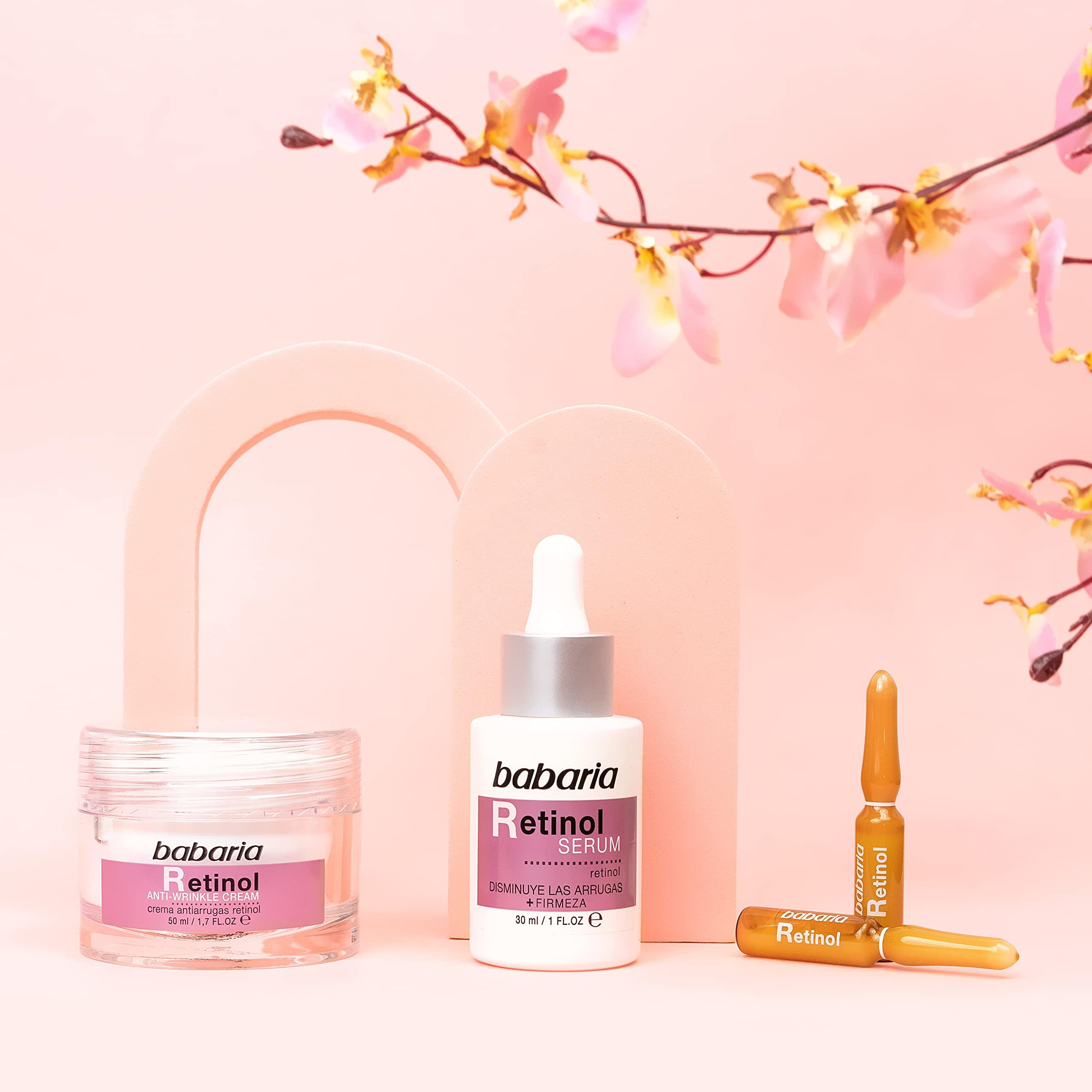 Babaria Babaria - Retinol Ampollas Antiedad Procollagen, Piel Renovada, Firme y Elstica, con Vitamin A Premium, Apto para Todo Tipo de Pieles, Incluso Sensibles - 5 Uds de 2 ml