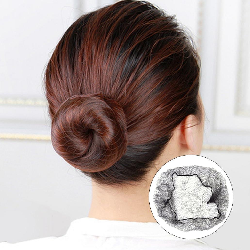 NASSMOSSE Hair Nets Elasticity Invisible Hair Net Elastic Mesh Wig Nets for Hair Bun Making Ballet Dancer Kitchen Food Service 100PCS Black