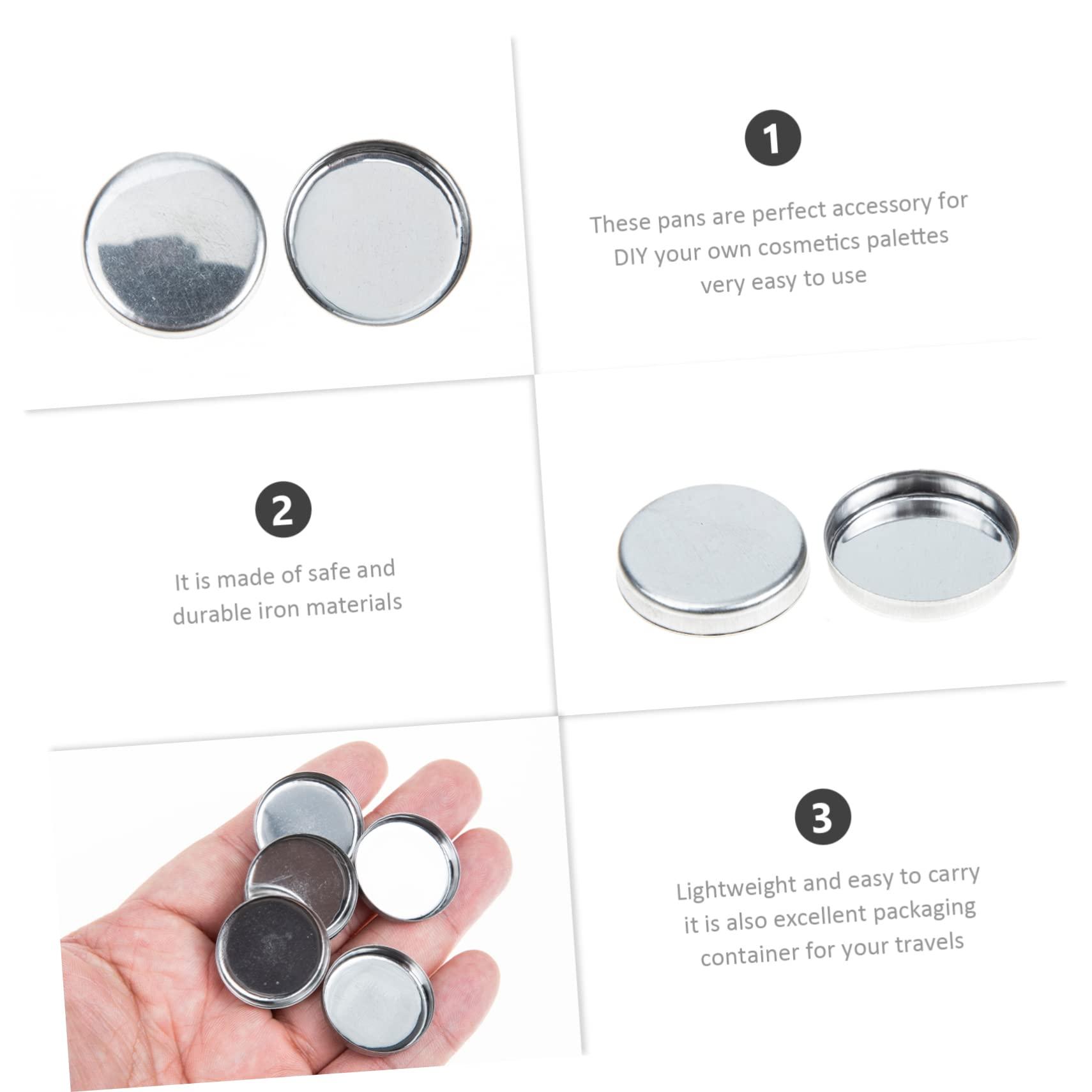 HAPINARY HAPINARY 30pcs Empty Highlighter Tray Cosmetics Organizer Makeup Palettes Makeup Pallete Empty Eyeshadow Pans Square Highlighters Mini Containers Mini Highlighters Square Pan Silver Iron