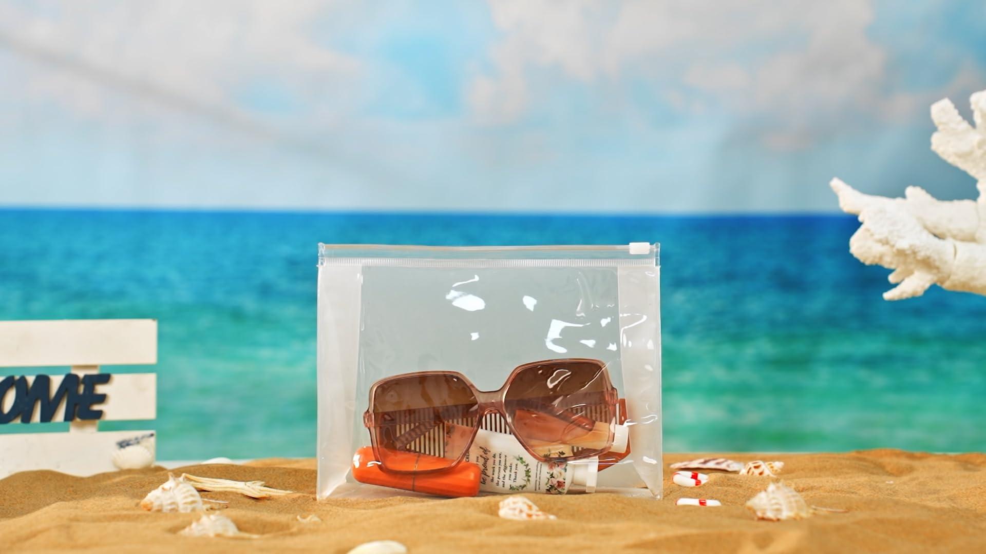 Xuniea Xuniea 50 Pieces Mini Clear Makeup Bag Small Clear Zipper Pouch Travel Bag for Toiletries Plastic Cosmetic Organizer Waterproof for Women Men Vacation(9.8\'\',7.9\'\',5.9\'\',Transparent)