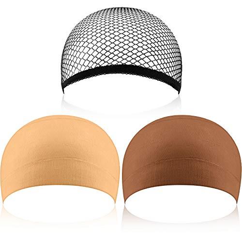 EBOOT eboot 3 Pack Wig Caps (Neutral Beige, Light Brown and Black Mesh)
