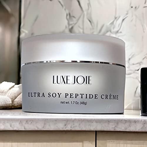 LuxeJoie LuxeJoie Ultra Soy Peptide Creme With Matrixyl Peptides Alpha Lipoic Acid Anti-Aging Face Moisturizer Wrinkle Fine Line Reducer For Dry Mature Skin 1.7 Ounce