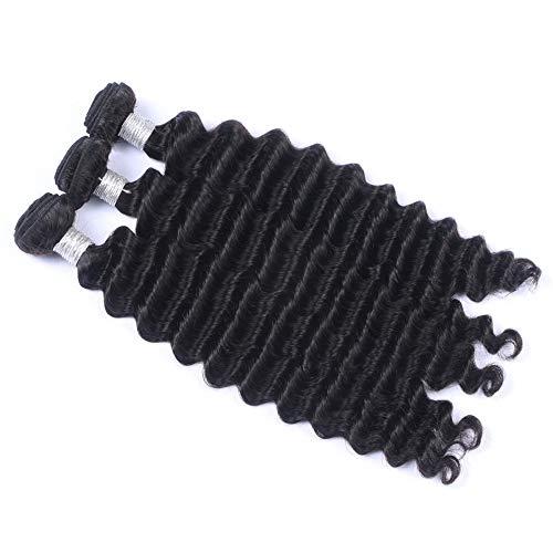 Tony beauty hair Tony Beauty Hair Deep Wave Peruvian Human Hair Weave Bundles with Frontal Black Deep Wave Curly Virgin Hair Full Frontal 13x4 Lace Closure with Bundles Wavy Human hair Wefts (26 26 26+20)