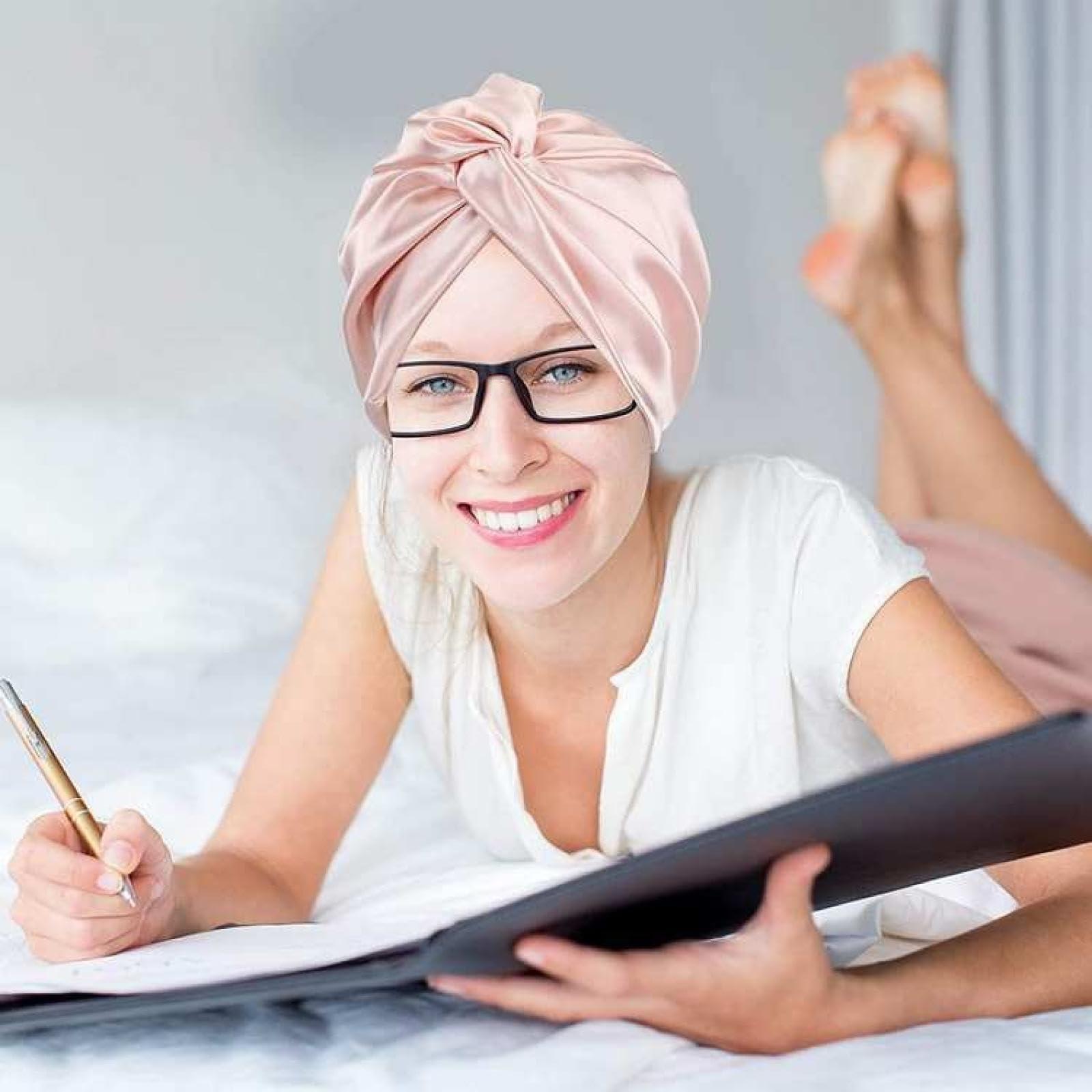 CAYISA Double nightcaps, beauty makeup, bandana hats, cross twist caps, shower caps