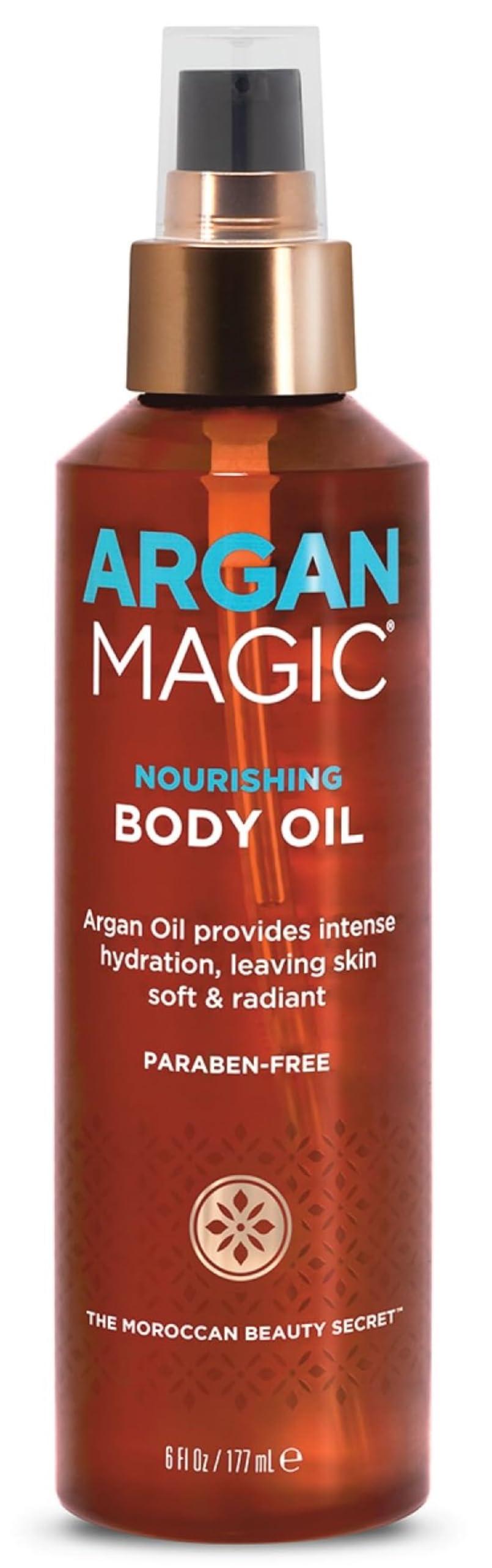 Argan Magic Argan Magic Nourishing Body Oil with Argan & Almond Oil | Intense Hydration, Softens & Radiates | Made in USA, Paraben Free, Cruelty Free (6 FL Oz)