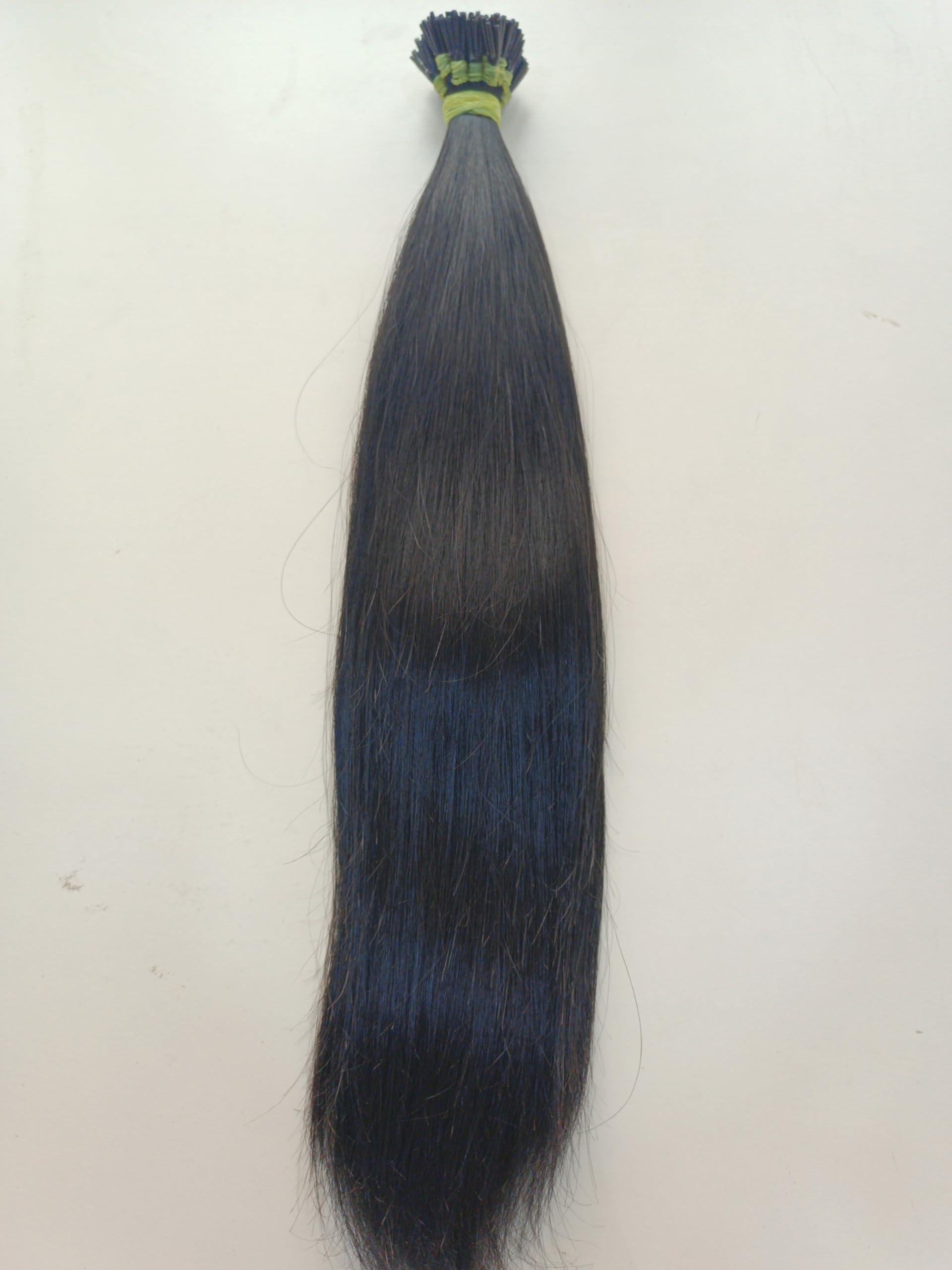 Generic Hat Hair Beauty Supply 100% Raw Indian Human Hair Extensions, I-Tip, V-Tip, U-Tip, Flat-Tip, 100 Grams, Natural Black (100 Strands, 100 Grams) Straight (30 Inches)