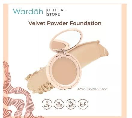 WARDAH WARDAH Velvet Powder Foundation 43W Golden Sand 11g - That is able to disguise the pores on the face so that the face looks smooth and the pores are disguised.