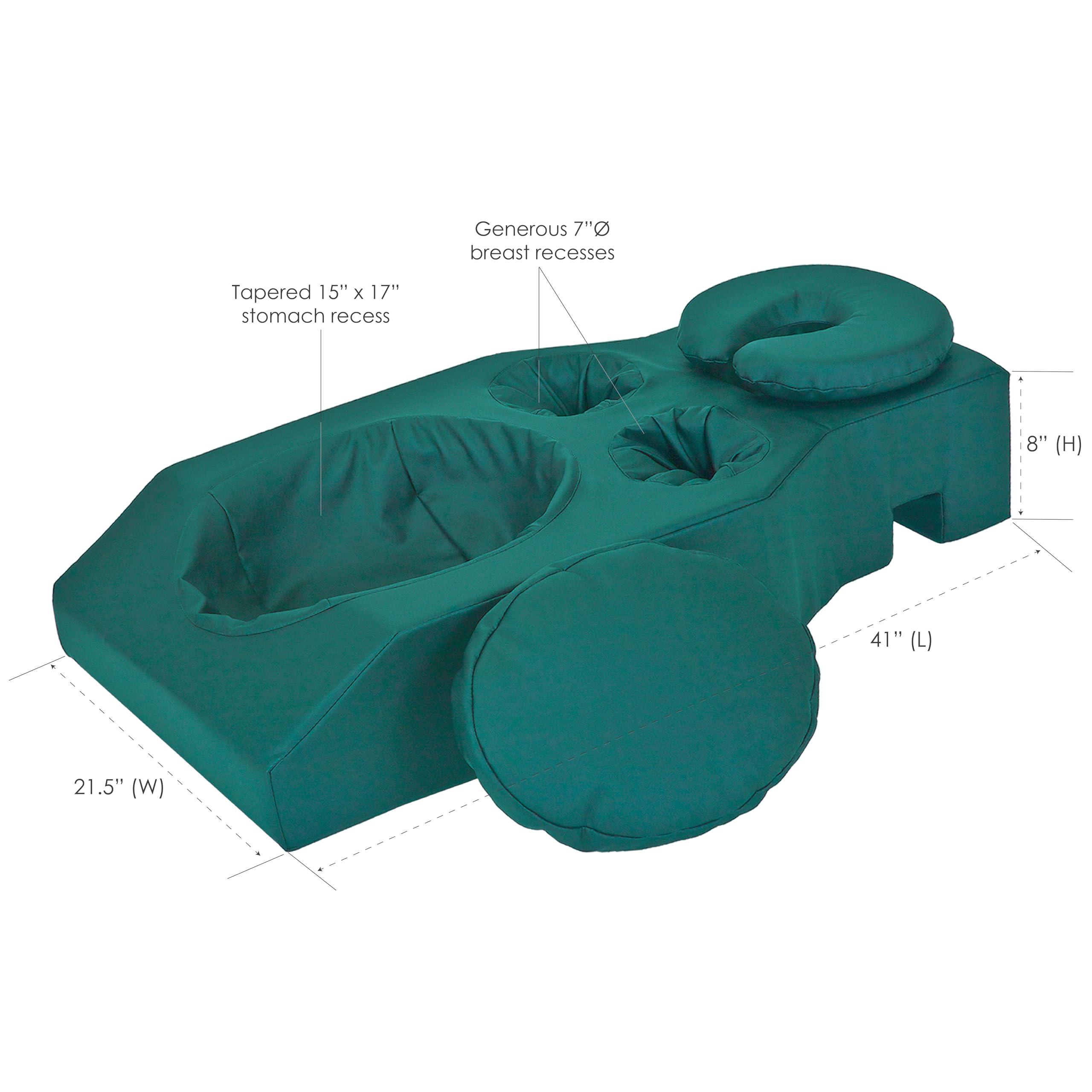 EARTHLITE EARTHLITE Pregnancy Massage Cushion & Headrest - Full Body Pregnancy Bolster / Ideal After Breast Surgery & Lower Back Pain, Teal