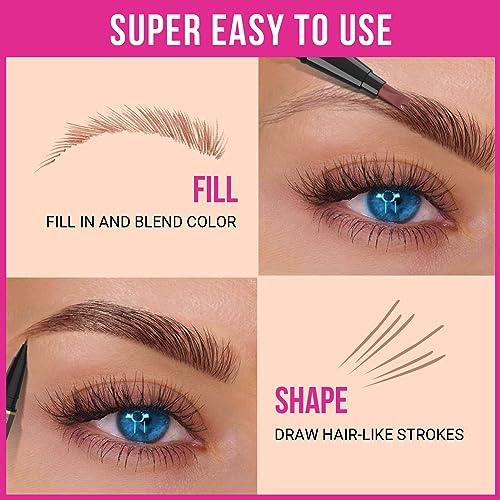 iMethod iMethod Microblading Eyebrow Pencil - Brow Pencil 2-in-1 Dual-Ended Eyebrow Pen with 3-Prong Micro-Fork-Tip Applicator & Precise Brush-Tip Creates Natural-Looking Brows, Stay on All Day, Black