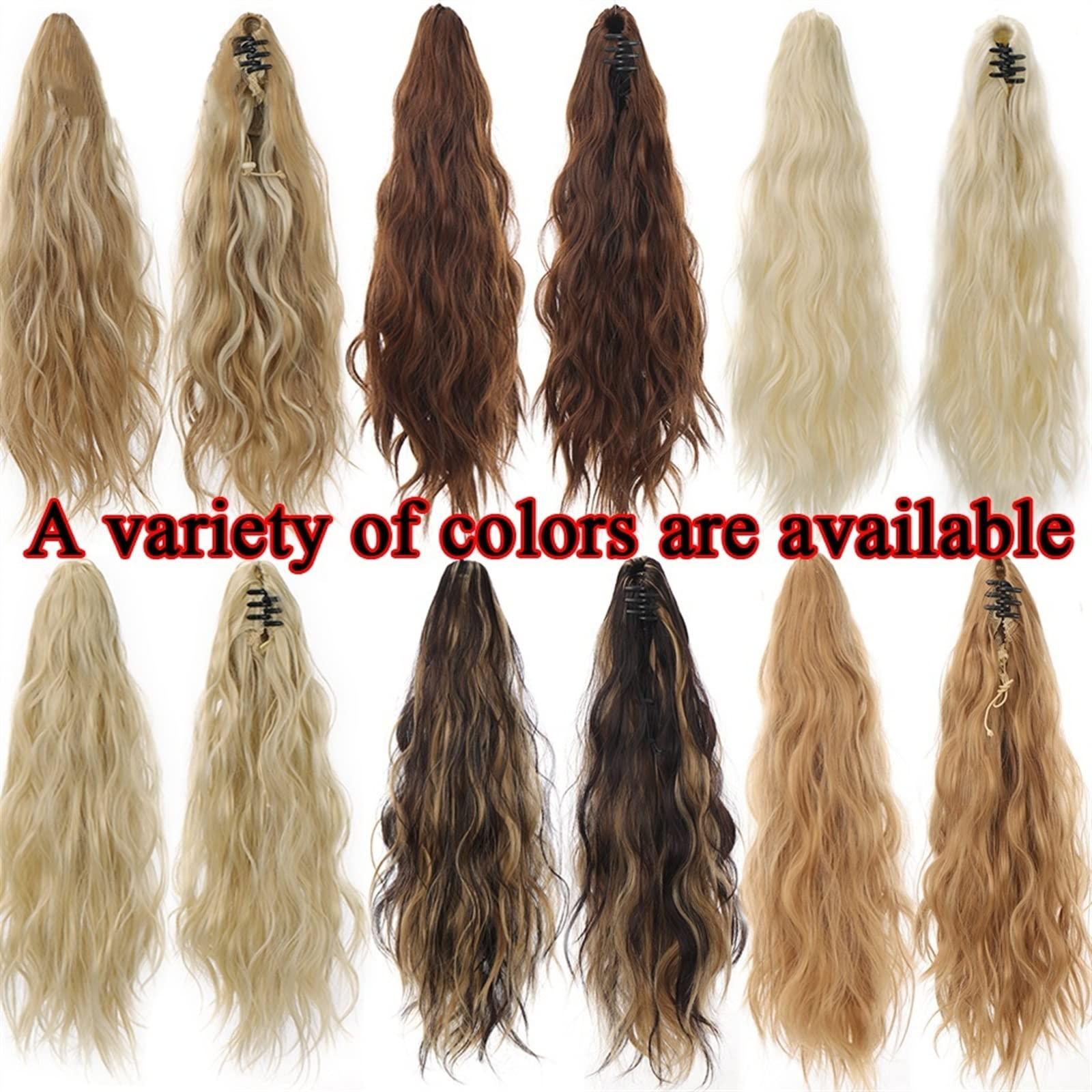 NASTYA NASTYA Messy Bun Hair Piece for Women Synthetic Long Curly Ponytail Bun Ladies Wig 20 Inch Curly Claw Clip Fluffy Ponytail Extended Heat Resistant Fiber Wig Hair Extensions Hair Scrunchies(01)