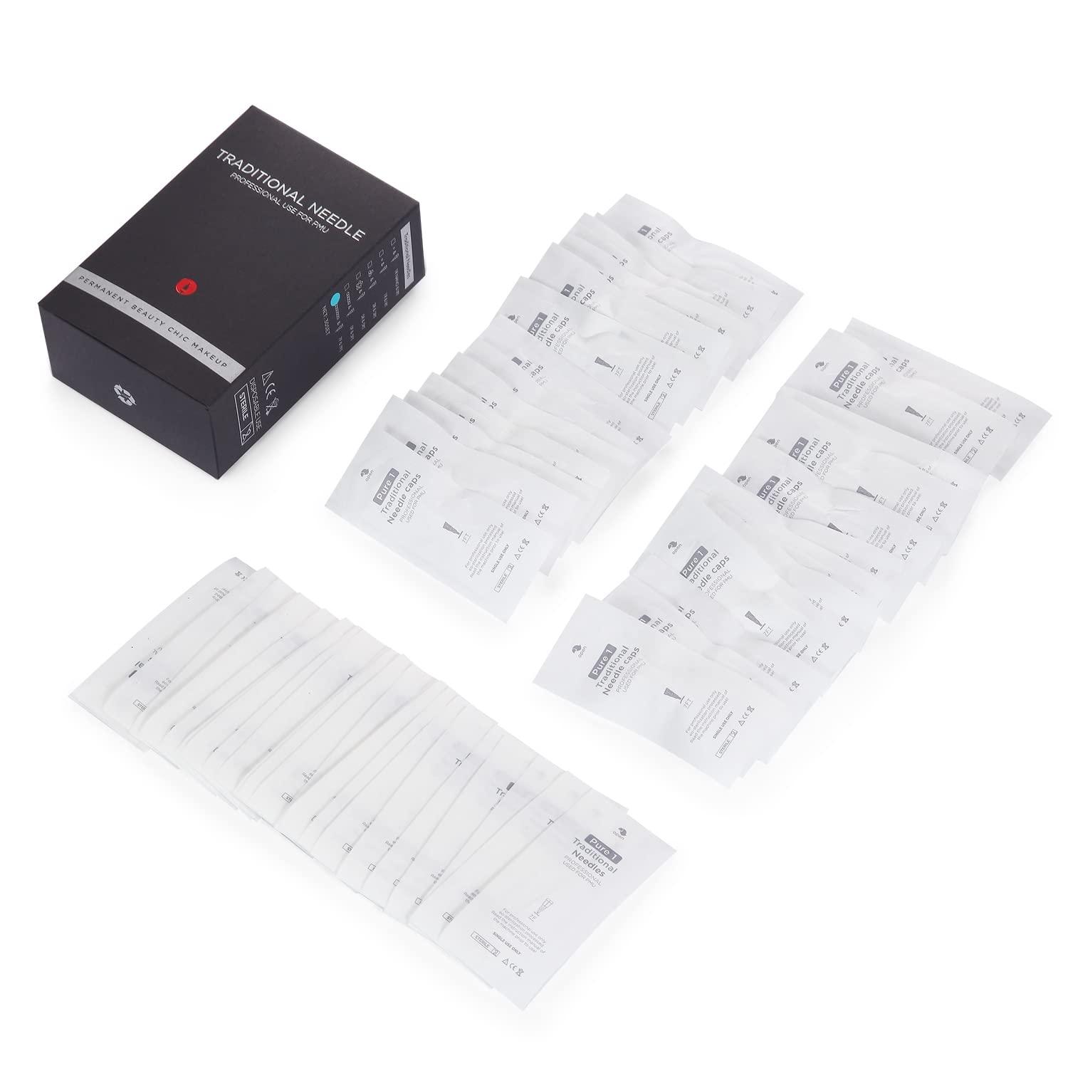 CHUSE CHUSE P1 Permanent Makeup Needles Box of 30Sets (1R Needles & Caps)