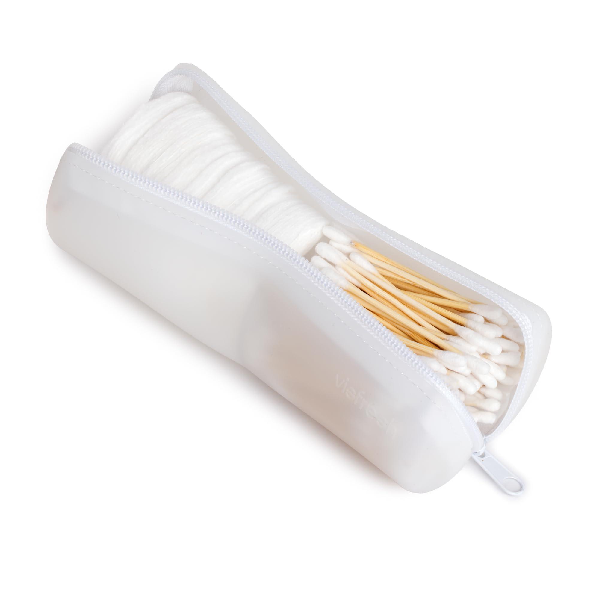 Visfresh Visfresh Cotton Round Swab Travel Case, 2 in 1 Portable Hair Accessories Organizer, Hair Tie Organizer, Hair Tie Holder, Bobby Pin Holder, Travel Qtips Case, Purse Organization, Floss Holder