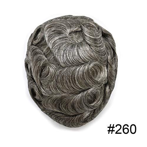 Notherss Full Swiss Lace Mens Toupee Transparent French Lace European Human Hair System For Men With Soft Lace Front Natural Hairline And Bleached Knots Hand Tied Hair Replacement Unit For Men Durable Men Weave For Thinning Hair (8X10, #260 2# DARKEST BROWN60