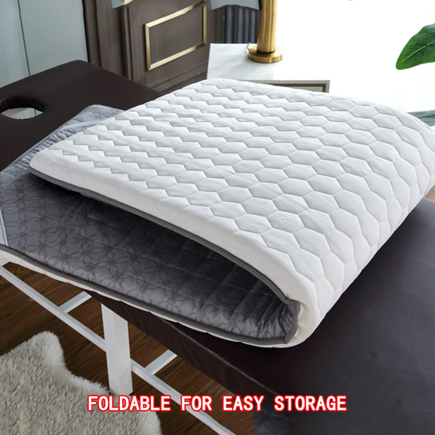 NinthAvenue Basics Beauty Couch Mattress Topper Trapezoidal Head Massage Table Mattress Without Bed Spa Bed Memory Foam Mattress Pad with Elastic Bands with Breathing Hole 5cm Thick,Fish,70x185cm