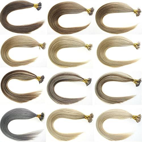 Yotty Nano Ring Hair Extensions Human Hair Keratin Cold Fusion Nano Tip Micro Nano Beads Link Thick Hair Balayage Highlight Ombre Real Remy Hair 1g/s (16inch100gr100s, P18/613 Ash Blonde Mix Light Blonde)