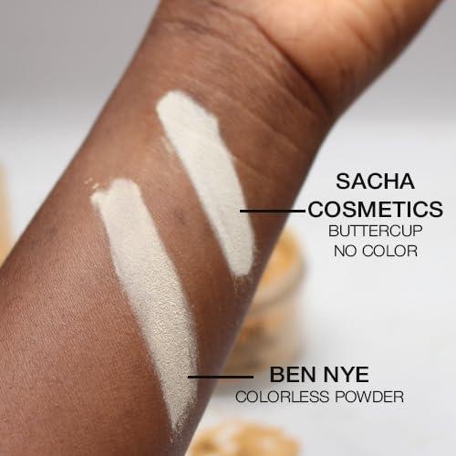 Sacha Cosmetics Sacha BUTTERCUP No Color Setting Powder Makeup 1.75 Oz. Translucent Setting Powder for Oily Skin Finishing Powder Loose Powder Makeup Blurring Powder Blurs Fine Lines and Pores For All Skin Tones