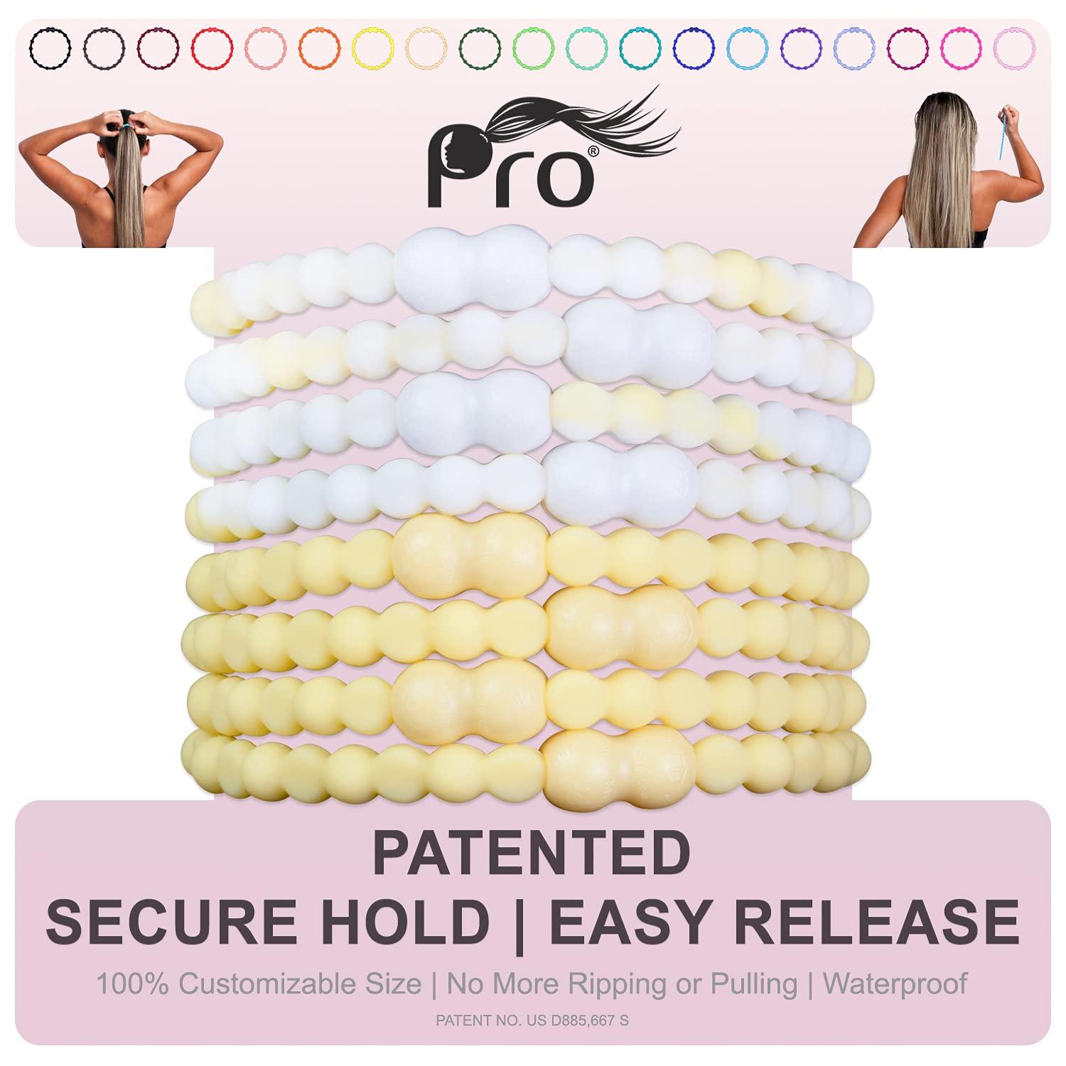 PRO PRO Hair Tie - Easy-Release Clasp - Secure Hold - No Damage - Great for ANY Active Lifestyle (Sunshine Pack of 8)