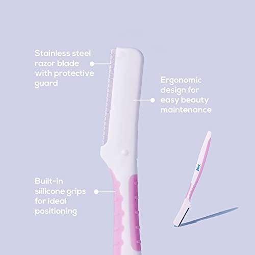 Favy FAVY Facial Beauty Dermaplane Razor – 3 PACK, Multipurpose Skin Exfoliator and Eyebrow Trimmer, Smooth Clear Skin, Flawless Makeup Application, Peach Fuzz Remover, Men and Women Dermaplaning Tool