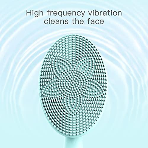 kanuo Sonic Facial Cleansing Brush, 5 Adjustable Speed Waterproof Sonic Vibration Rechargeable Face Cleansing Brush for Deep Cleansing (Blue)