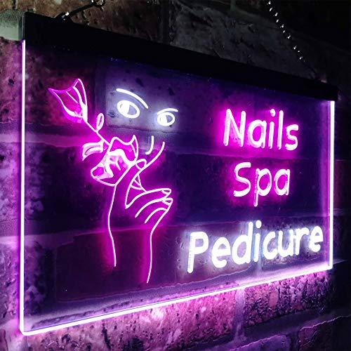 ADVPRO ADVPRO Nail Spa Pedicure Illuminated Dual Color LED Neon Sign White & Purple 24" x 16" st6s64-i0554-wp