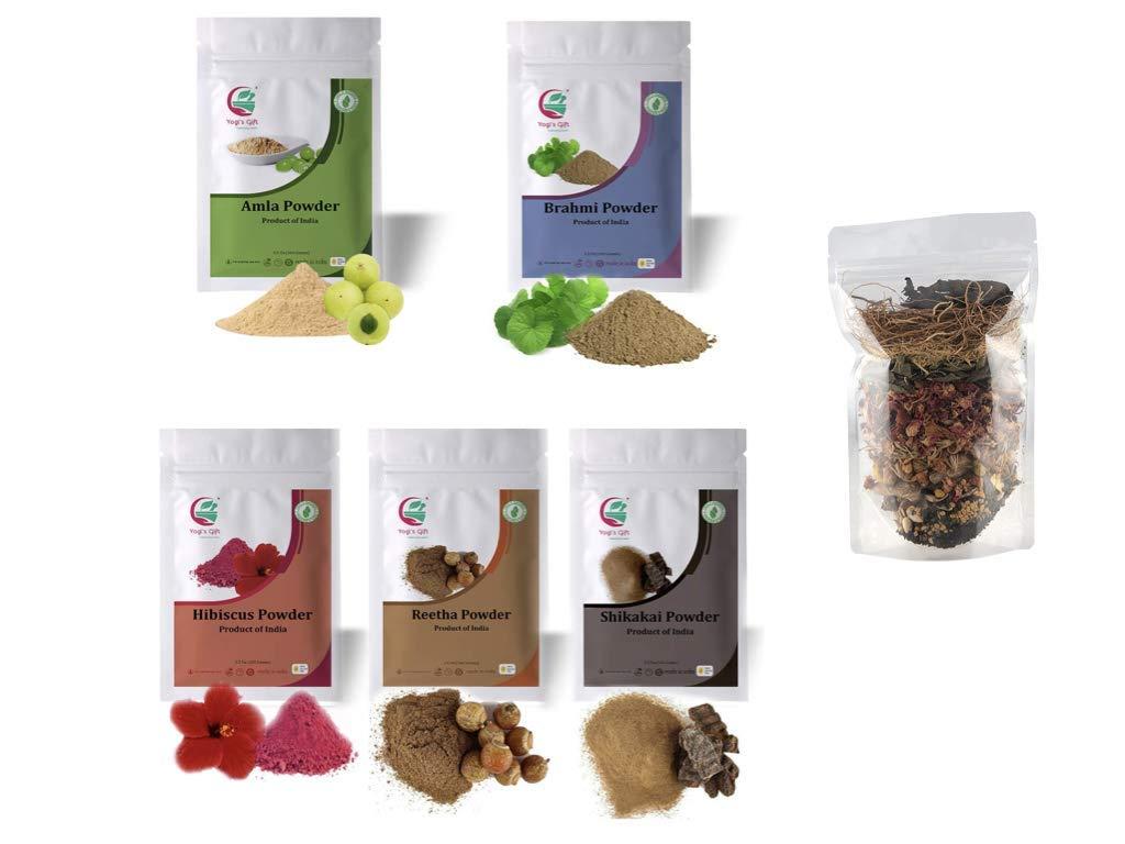 YOGI’S GIFT – Celebrating health Multi Pack | Ayurvedic powders for hair mask and Herbal hair oil mix bundle