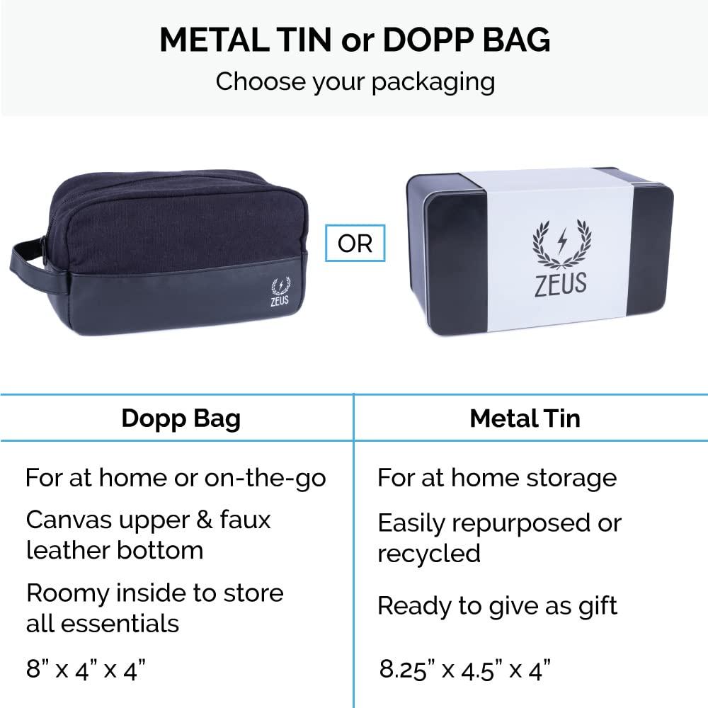 ZEUS ZEUS Starter Beard Wash Kit with Travel Toiletry Dopp Bag - Beard Wash Shampoo & Conditioner, Beard Brush & Travel Toiletry Bag (Verbena Lime)