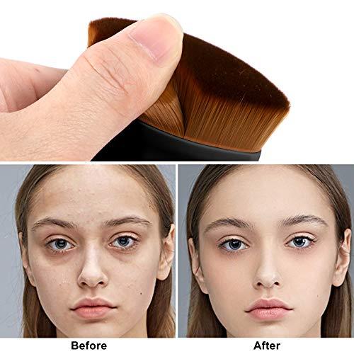 Aooba Aooba Foundation Makeup Brush with Portable Case, Flat Top High-Density Face Brush for Flawless Powder, Cream Cosmetics (Black)