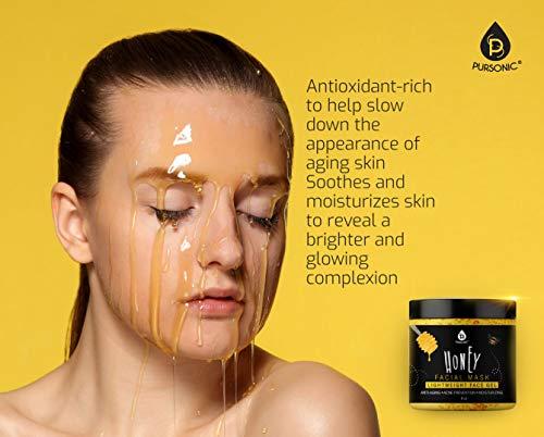 Pursonic Pursonic Facial Mask Collection of Black Charcoal, Red Clay & Honey Mask, Sourced From All Over The World For A Clean And Healthy Face, 8OZ(Honey Mask)