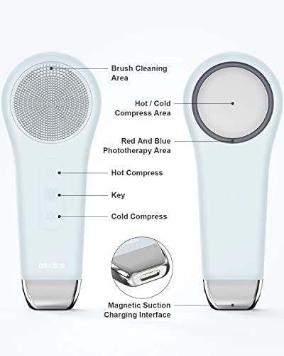 EZBASICS EZBASICS Facial Cleansing Brush face Scrubber Waterproof Face Scrub Brush for Men & Women Rechargeable Face Brushes for Facial Electric Silicone Face Scrubber Cleanser Brush 1 Pack+3 Modes Light Grey