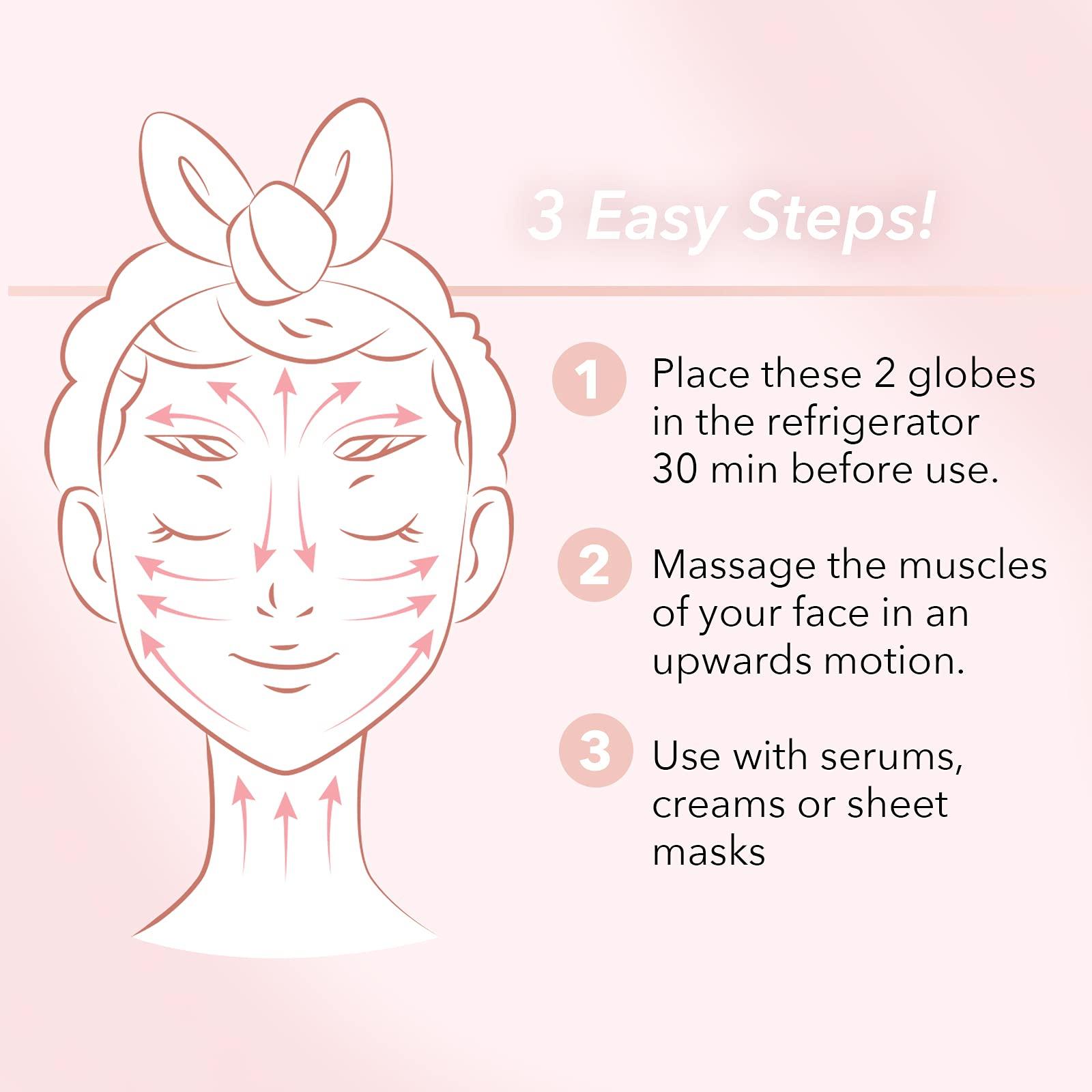 Zo Ayla Zoe Ayla Ice Globes, 2 pcs - Face Ice Roller for Relaxing and Reducing Fine Lines - Tightening and Depuffing Skin - Ideal for Tired Eyes - Travel Sized Facial Massager with Cute Sparkles